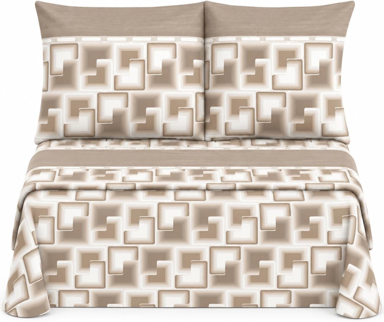 Set Completo Lenzuola Misto Cotone Singolo Vari Colori e Fantasie sotto sopra + Federa