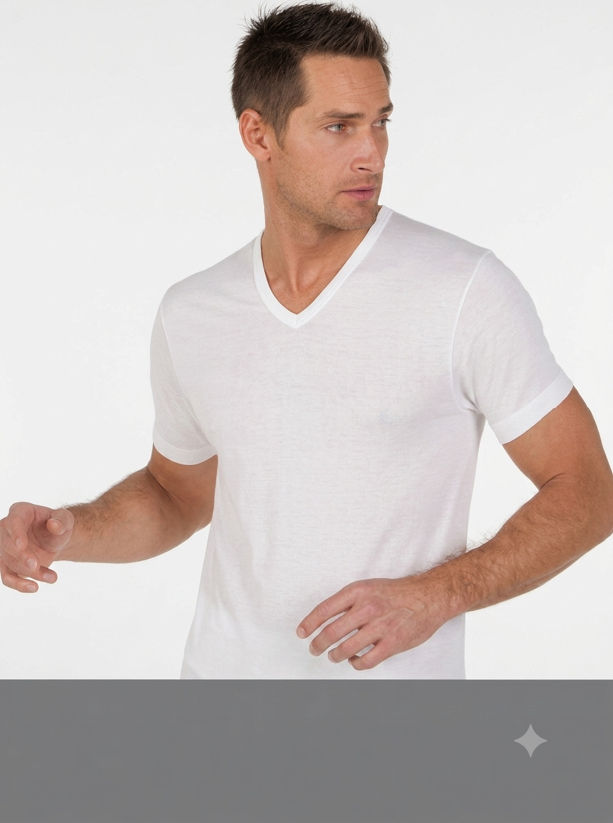3 T-shirt uomo nottingham art. tv6103b scollo a " v " in 100% cotone pettinato