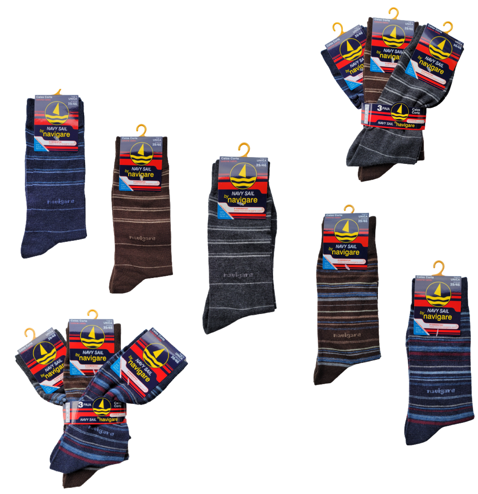 Calzini Uomo Cotone Caldo Invernale 6 Paia Corte Con Elastico Soft Navigare HB