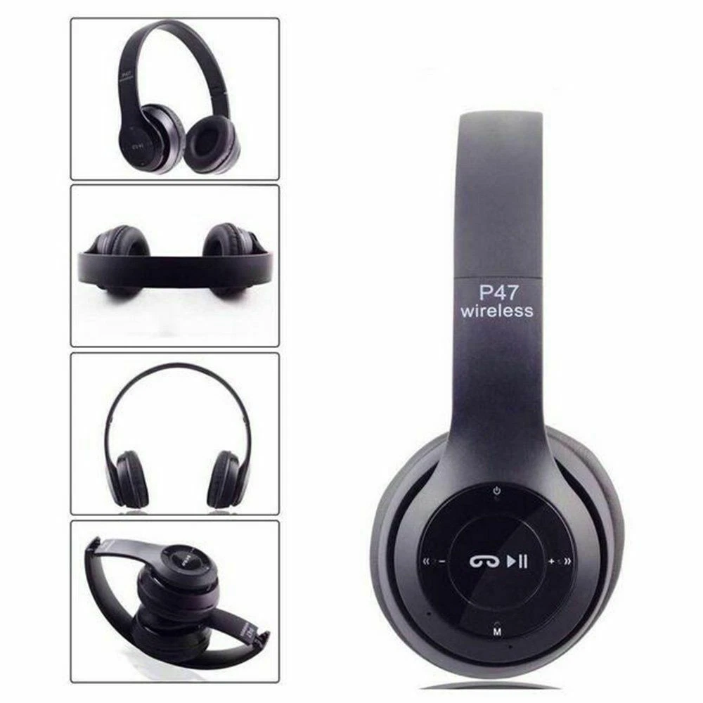 Cuffie Stereo Bluetooth Wireless Microfono Pieghevoli Vari Colori Art P47