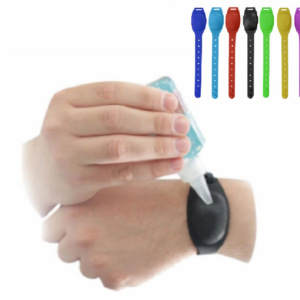 6X BRACCIALETTO IN SILICONE PORTA GEL DISPENSER GEL SANITARIO DISINFETTANTE
